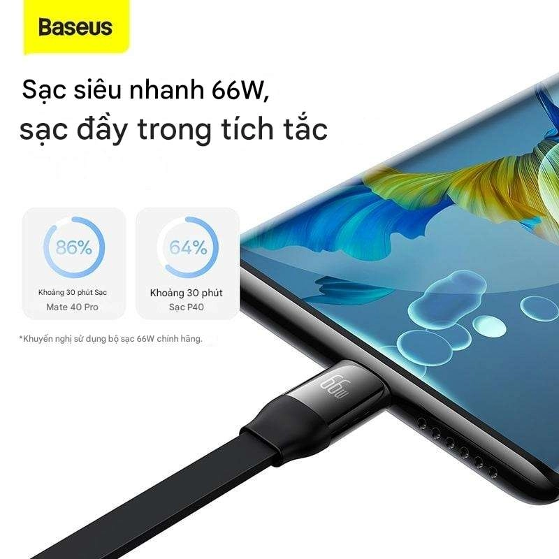 Cáp sạc dây rút công suất 66W Baseus Bright Mirror Series II 